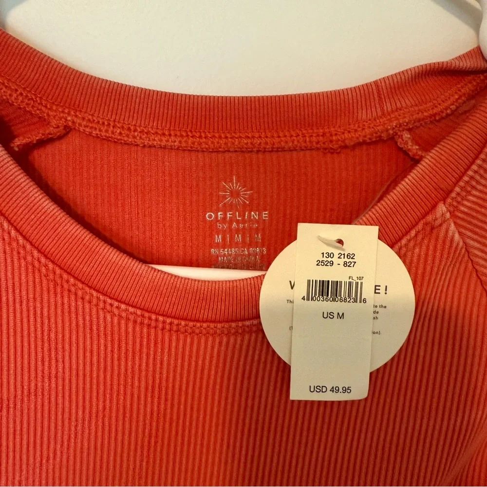 Offline Bright Orange Long Sleeve Cropped Shirt - Picture 3 of 4